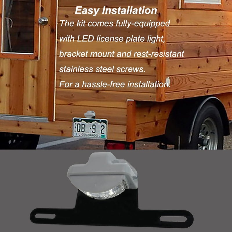 DUTUO LED License Plate Light for Trailer RV Trucks UTV ATV Lorry Boat Number Plate Lamp Trailer Light Waterproof License Tag Lights [+Bracket Mount] - Image 3